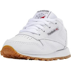 Reebok Boys klasiskās ādas kedas, baltas/gumijas, 4 M ASV maziem bērniem