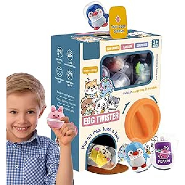 TANZEM Gashapon Machine Rotaļlieta - DIY rotaļu mašīna bērniem ar 6 Gashapons, radoša bērnu rotaļlieta, droša spīļu mašīna dāvanām, pārsteigumiem, saldumiem no 3 gadiem