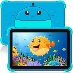 Ascrecem Children's Tablet 10 Inch Android Tablet Children with WiFi Double Camera IPS Display 2 GB 32 GB, Learning Children's Tablet from 3-14 Years, Toddler Tablet PC with Childproof Case Youtube