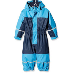 Playshoes Unisex Children's Rain Suit with Fleece Lining Warm Waterproof Mud Suit Rainwear