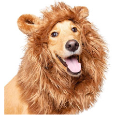 Pet Krewe Dog Costume Lion Mane Halloween Costume for Neck Size 13-32 Inch Lion Mane for Small Dogs - Great for Halloween, Dog Birthday, Dog Cosplay, Dog Outfits, Pet Clothes