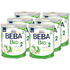 BEBA Bio 2 Folgemilch, Folgemilch nach dem 6. Monat, 6er Pack (6 x 800 g)