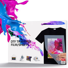 50 Sheets A3 (11.7 x 16.5 inches) DTF Transfer Film, T-Shirt DTF Film, Double-Sided Matte DTF Film for DYI Direct Printing on T-Shirts Textile, PET Heat Transfer Paper