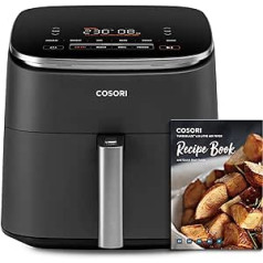 COSORI karstā gaisa cepeškrāsns ar regulējamiem ventilatora līmeņiem, Turbo Blaze™, 6 l (1,4 kg) Airfryer, 30–230°C, jogurts, fermentācija, mini krāsnis, 80+ tiešsaistes recepšu un recepšu grāmata, kompakta, enerģijas taupīšanas, tum