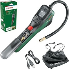 Bosch Home And Garden Bosch elektriskais gaisa sūknis, mini kompresors, EasyPump (3,0 Ah akumulators, 3,6 volti, Autostop funkcija, 150 PSI, 10,3 bāri, LED, uzlādējams, izmantojot USB-C®, kastē)