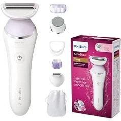 Philips SatinShave Prestige BRL175/00 sieviešu elektriskais mitrais un sausais skuveklis, piemērots maigai un ciešai skūšanai, ūdensizturīgs, ietver piederumus bikini zonai, apgriešanai un pedikīram