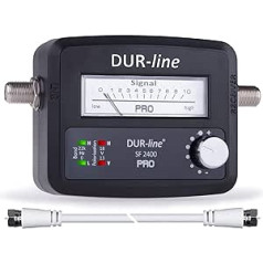 Dur-Line ® SF 24XX – Satfinder – mērierīce precīzai digitālās satelīta antenas regulēšanai – ar augstu ievades jutību – t.sk. F kabelis un detalizētas vācu valodas instrukcijas