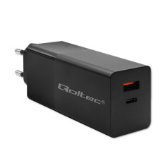 gan power pro lādētājs | 1xusb-c | 1xusb | 100w | 5-20v | 1,5-5a| pd | melns