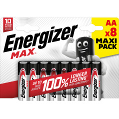 Energizer max aa LR6 akumulators. 8gab eko iepakojums