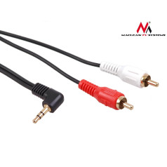 3,5 mm leņķa mini ligzdas kabelis 2RCA 1m mctv-824 melns