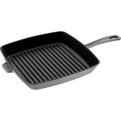 Staub 40501-109-0 kvadrātveida čuguna grila panna - grafīts 30 cm