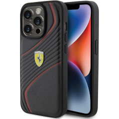 Ferrari Twist Metal Logo Back Case Aizsargapvalks Priekš Apple iPhone 15 Pro