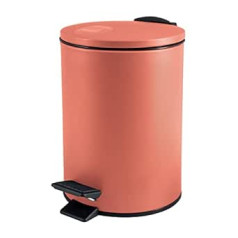 Spirella Adelar Cosmetic Bin, 3 Litres, Stainless Steel with Soft-Close Mechanism and Inner Bucket, Bathroom Bin, Soft Close Waste Bin, Terracotta Red