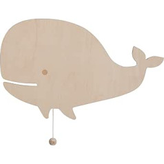 BO BABY'S ONLY - Baby Wall Lamp - Whale - Wall Light for Baby Room - Night Lamp with Battery for Children's Room - FSC Quality Mark Wooden Lamp - 25000 Burning Hours - Wall Lamp Can Be Painted
