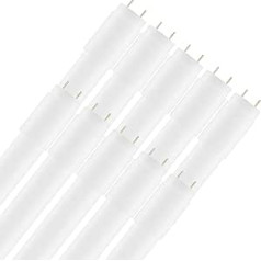 Candelastika Pack of 10 LED lampas T8 120 cm 18 W/860 G13 Daylight White 6000 K - LED Neona caurule ar LED starteri - 2160 lm - Neregulējams - 270° stara leņķis - Nomaiņa 36 vatu dienasgaismas caurulei