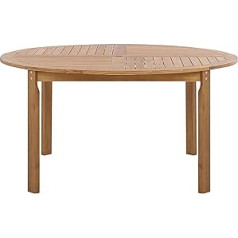 TOLVE Garden Table Acacia Wood Light Brown Diameter 150 cm