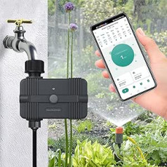 FRANKEVER Sprinkler Irrigation Timer, Outdoor Hose Timer for Irrigation with App Control, Upgrade Water Timer for Garden Hose with Alex and Google, Water Sprinkler for Lawn Irrigation System (DN20 (3/4 inch))