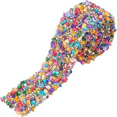 PandaHall Crystal Rhinestone Trim Hotfix lente Krāsains mākslīgais dārgakmens krelles Gludeklis uz aplikācijas Ķēdes Izgreznojumi Šūšanas Aksesuāri DIY Kāzu kleita Apavi Tālruņa dekors, 3,7 cm platums