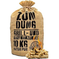 ZÜNDUNG šķiltavas bārbekjū un kamīnam, 10 kg koka vilnas vasks, 100% ilgtspējīgs organisks bārbekjū šķiltavas, koka vate, ugunskura šķiltavas, malkas šķiltavas (šķiltavas, kamīna un krāsns šķiltavas)