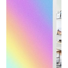 Shackcom Colorful Frosted Glass Film 90x200cm Opaque Window Film for Glass Windows, Static Cling No Adhesive, Removable, Sun Blocker, UV Resistant for Home, Office and Bathroom (Colorful)