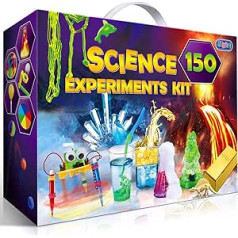 UNGLINGA 150 Experiment Kits for Children Age 5 6 7 8 9 10 12 Boys Girls Science Experiment Box Toy from 5-12 Years Boys Gifts Chemical Construction Kit Children Laboratory