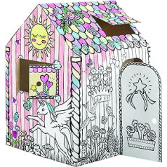 Fellowes Bankers Box Cardboard Playhouse for Kids Crafts Painting Unicorn House - 100% Recyclable - FSC Certified - White