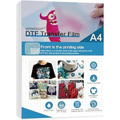 WOWOCUT DTF T-Shirt Direct Printing Film Fabric 100 Sheets A4 (8.4