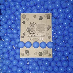 100 bioloģiskas lodīšu bumbiņas, kas izgatavotas no atjaunojamām cukurniedru izejvielām (6 cm diametrā, gaiši zils 44)