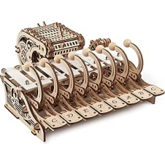 UGEARS mehāniskā Celesta 3D puzle - daudzfunkcionāls mūzikas instruments ar klavierēm, mūzikas kastīti un ksilofonu - 3D koka puzle pieaugušajiem un bērniem - modeļu veidošanas koka komplekts - muzikāls modeļu komplekts