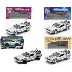 - Welly - Lot of 4 Delorean cars from Back to The Future - Films - 1:24 scale (Ref: L4)