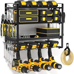 Power Tool Organizer Wall Mount Heavy Duty Drill Holder Garage Tool Organizer and Storage Garage All-Purpose Shelf for Cordless Drill (Black-1)