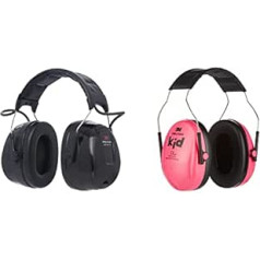 3M Peltor WorkTunes Pro FM Radio Hearing Defenders 32dB & Ear Protectors for Children H510AK, Pink. Individually adjustable. Protects against noise levels in the range of 87-98 dB (SNR: 27 dB)