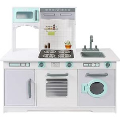 Bayer Chic 2000 - Children's Kitchen, Extra Large Play Kitchen for Children from 3 Years, White, Grey, Mint, 96 x 37.5 x 96.5 cm