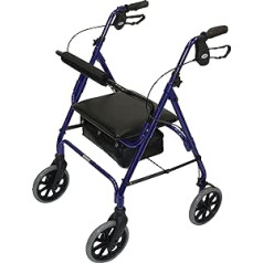 Patterson Medical Rollator, vier Räder, Seilzugbremsen, Blau