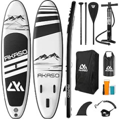 Aufblasbares Доска для серфинга SUP Stand-Up — AKASO 10 x 32 x 6 дюймов, доска для серфинга премиум-класса для Erwachsene, максимальный вес 330 фунтов/150 кг, аксессуары в комплекте