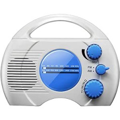 POHOVE Shower Radio Desktop Audio Music Outdoor Built-in Speaker Battery Operated Hanging Mini Portable Gift Bathroom Waterproof Home ABS AM FM