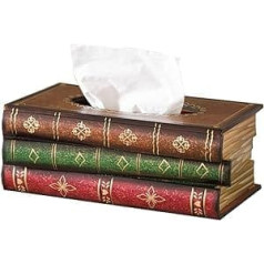 Kaxich Tissue Box for Cosmetic Tissues Antique Book Tissue Dispenser Tissue Box Cosmetic Box for Home Office Car