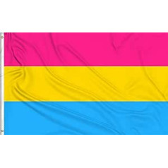 ZYOOO Panseksuāla geju lepnuma karogs 90 x 150 cm ar cilpām
