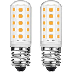 Mizlay E14 LED spuldze 3 W 2700 K silti balta, kas atbilst 28 W 33 W halogēna spuldzei, E14 LED lampa 360 LM saldētavas pārsega šujmašīnai, nemirgo, RA>85, AC220-240 V, 2 gab.