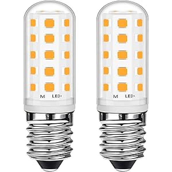 Mizlay E14 LED spuldze 3 W 2700 K silti balta, kas atbilst 28 W 33 W halogēna spuldzei, E14 LED lampa 360 LM saldētavas pārsega šujmašīnai, nemirgo, RA>85, AC220-240 V, 2 gab.