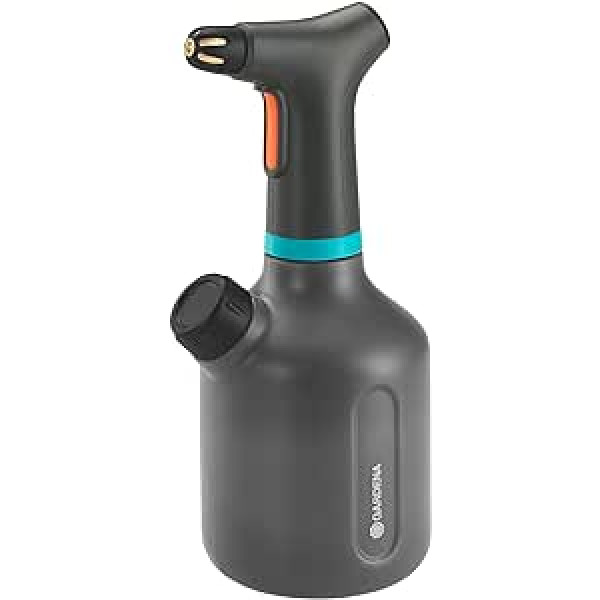 Gardena 11114-20 EasyPump sūkņa smidzinātājs ar 360° funkciju, misiņa sprauslu, lielu atvērumu, caurspīdīgu dizainu, integrētu dozēšanas vāciņu, ar līmeņa indikatoru