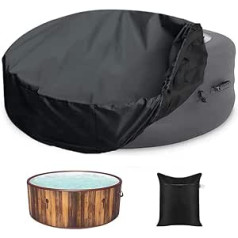 BOSKING Hot Tub Cover Waterproof Outdoor Heavy Duty Portable Round Inflatable Hot Tub Spa Cover Protector Bathtub Pool Dust Covers (88 x 37 Inch)