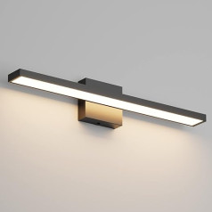 Klighten LED spoguļgaisma vannas istabai 60 cm, 20 W IP44 vannas istabas gaismas sienas gaisma vannas istabai, spoguļlampas Modern, 2000 LM, 3000 K Silti balts, 144 LED, 110 V-240 V, melns