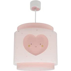 Dalber 76012S E27 Children's Bedroom Pendant Light Pendant Lamp Ceiling Light Children's Room Baby Dreams Heart Pink