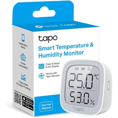 Tapo Smart Temperature and Humidity Monitor, Free Data Storage, LCD Display, Real-time Notifications, Battery Included, Works with Alexa and Google Home. Tapo