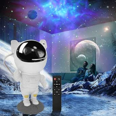 SANLION LED Starry Sky Projector Children, Astronaut Projector Galaxy Night Light with Timer, Remote Control, Planetarium Projector for Adults, Bedroom Ceiling Decoration Lamp, Perfect Gift