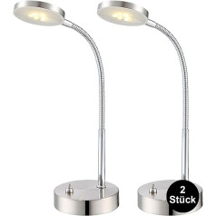 bmf-versand® galda lampas LED komplekts pa 2 — Galda lampas Biroja lasīšanas lampa — Nakts lampu komplekts pa 2 — Nakts lampa Guļamistaba – Galda lampa Flex rokas augstums 30 cm