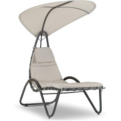 Leco - āra sauļošanās krēsls - Ergonomisks dārza krēsls ar saules nojume - laikapstākļiem izturīgs - antracīta rāmis