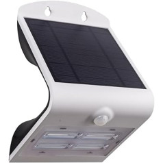 EGLO Lamozzo LED āra apgaismojums, 2 spuldžu āra lampa ar kustības sensoru, saules sienas lampa, kas izgatavota no plastmasas baltā krāsā ar dienas un nakts sensoru, akumulatora lampa, silti balta un neitrāli balta, IP54