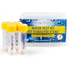 AquaVial Wassertest Schnelltest für Trinkwasser, 4er-Pack auf E.coli BZW. Coliforme Bakterien Nachweis | Hochempfindlicher Wasserqualität-Tester für Brunnen- und Leitungswasser für Profis